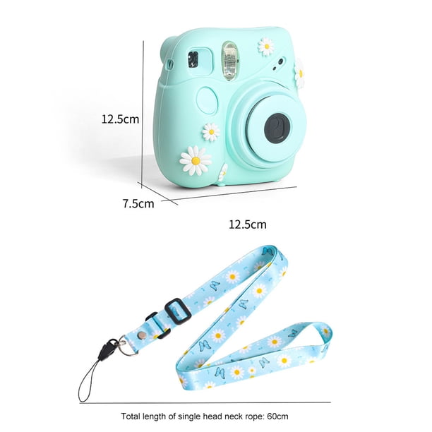 Funda de silicona para cámara instantánea con bolsa de cordón para Mini7+ (C Blue Daisy) Ehuebsd Para estrenar