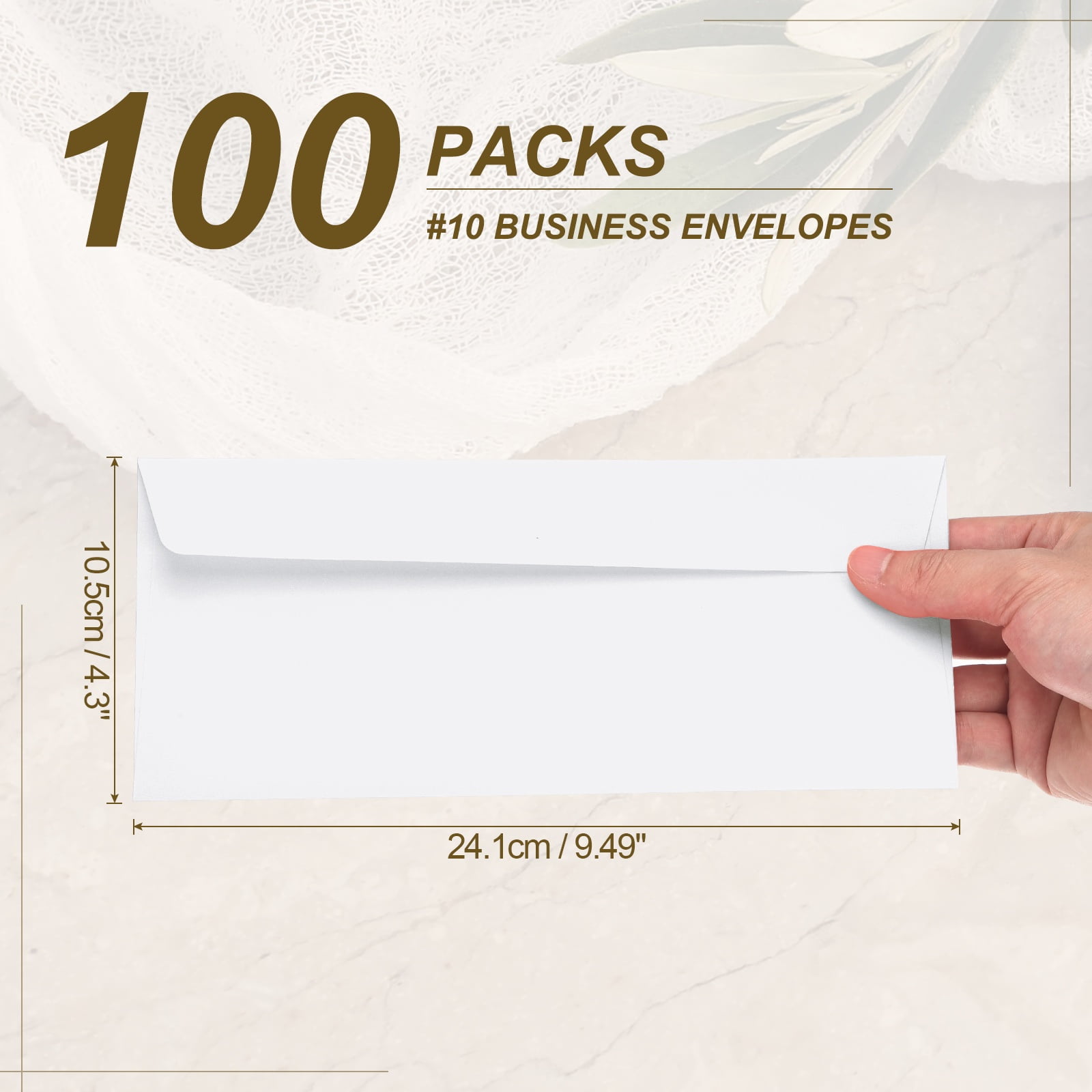Uxcell 100 Pack White #10 Business Envelopes, Colored Self Seal Letter Size