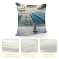 thumbnail image 4 of Orinice Sailboat Ocean Sunbeams Graphic Decorative Cushion Throw Pillow Cover for Home Couch Living Room Bed Sofa Summer Square 1PC 18x18in, 4 of 5