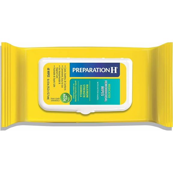 Preparation H Medicated Wipes 48 Ea (Pack of 2)