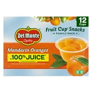 Del Monte Mandarin Oranges in 100% Juice, 4 oz Cup (Pack of 12)