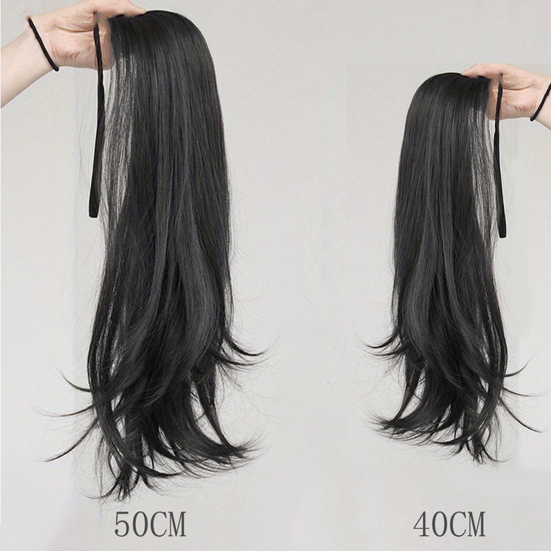 Elegant Women's Straight Hair Ponytail Extensions Long Stylish Synthetic Hair for Daily Use Easy Drawstring Attachment