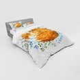thumbnail image 3 of Ambesonne Fox Bedding Set 3 Pcs, Sleeping Fox Watercolors, Twin, Orange Blue Olive Green, 3 of 3