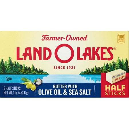 Land O Lakes Half Stick Butter with Olive Oil & Sea Salt, 1 lb.