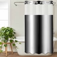 thumbnail image 3 of Black White No Hook Shower Curtain Waterproof,Bathroom Curtains with Snap in Liners and See Through Top Window,Gradient Gray Monochrome Minimalist Stripe Hotel Style Bathtub Curtains Shower 54"Wx78"L, 3 of 8