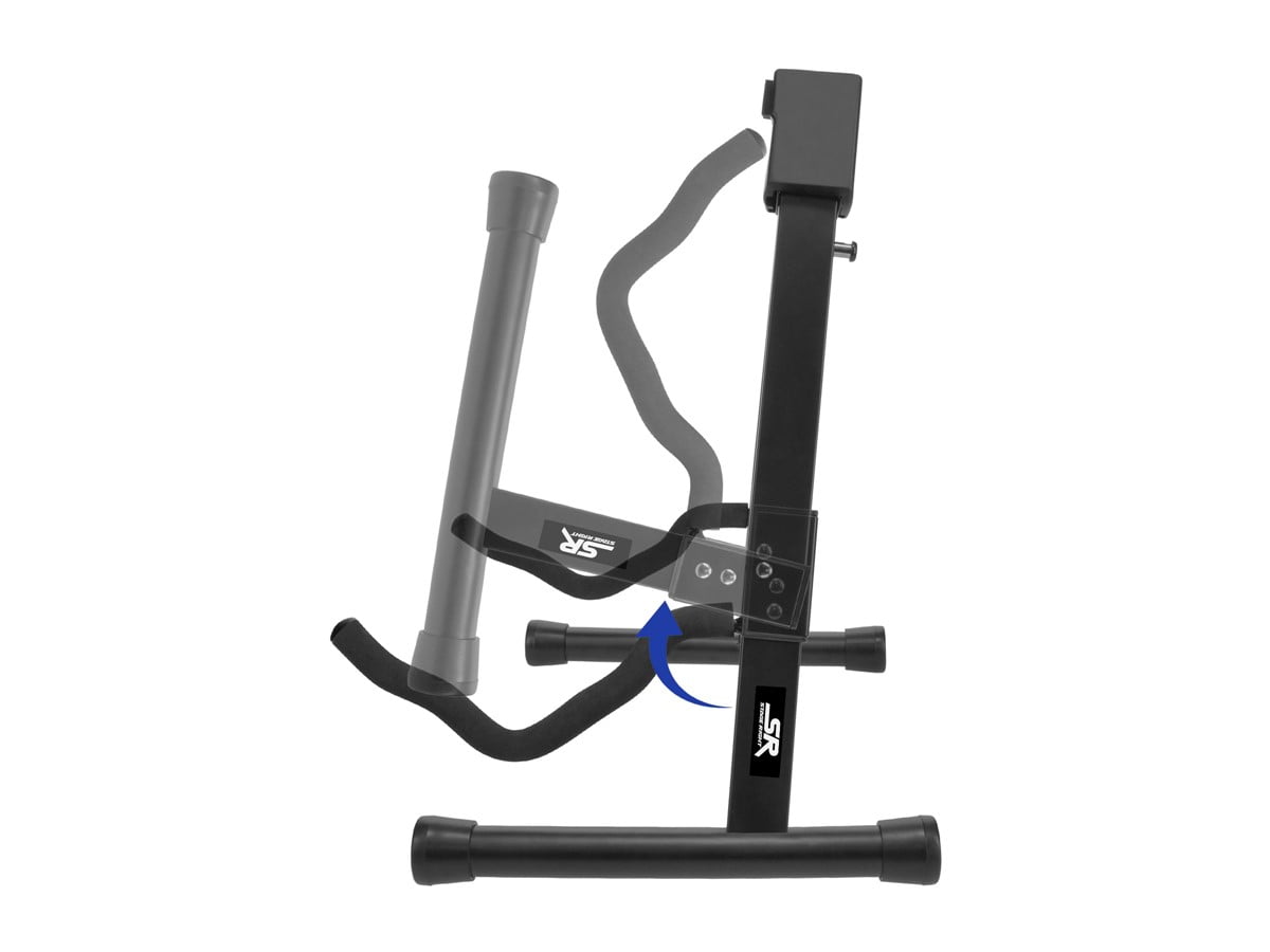 Monoprice A-Frame Stand for Electric, Acoustic, and Bass Guitars, Universal Guitar Stand, Adjustable Locking Pin, Versatile Yoke Design, EVA Rubber Padding, Triple-Fold Design - Stage Right Series