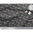thumbnail image 2 of Soimoi Gray Poly Georgette Fabric Deer Animal Decor Fabric Printed Yard 42 Inch Wide, 2 of 3