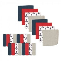 Luvable Friends Baby Boy Super Soft Bundle Washcloths, Anchor, One Size