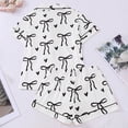 thumbnail image 3 of Women's Button Short Sleeve Shorts Set Thin Soft Polyester Cotton Casual Loungewear Pajama, 3 of 8