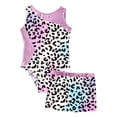 thumbnail image 3 of iiniim Girls Gymnastics Yoga Dance Sport Sets Print Leotard with Shorts Dancewear Size 4-16 Leopard Colorful 6, 3 of 7