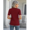 thumbnail image 3 of Elegante vestido casual tipo suéter Micoson de viscosa rojo vino para mujer, 3 of 5