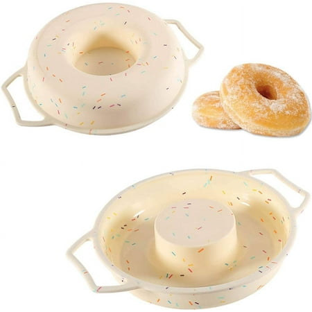 

Silicone Donut Pan Cake Mold 9 Inch Doughnut Pans for Baking Non Stick Round Cake Pan with Handle (Large，1Pack)