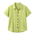 thumbnail image 7 of Ruimatai Women's Collared Button Down Rolled Sleeve Loose Fit Casual Blouses for Women Summer Everyday Wear, 7 of 7