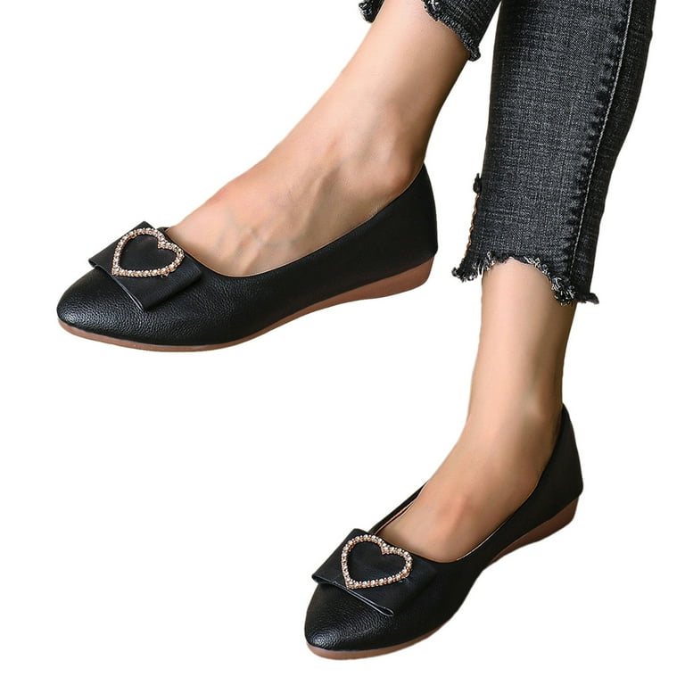 Caqnni Women's Ballet Flats Pointed Toe Slip On Flats Shoes