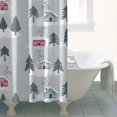 thumbnail image 4 of Gray Christmas House and Tree Pattern Shower Curtain 36"x72" ,Bathroom Decorative Shower Curtains Set with 12 Hooks,Modern Waterproof Washable Shower Curtain, 4 of 6