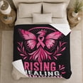 thumbnail image 4 of Rising Healing Thriving Phoenix Butterfly Breast Cancer Awareness, Dramatic Artistic Scene, Warm Flannel Blanket for Living Room and Bedroom, Art Lovers Valentine's Day Gift, Artistic Home Decor, 4 of 7