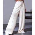 thumbnail image 6 of Women'S Dressy Trousers Solid Color Straight Leg Suit Pants White Color L, 6 of 9