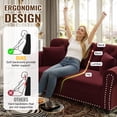 thumbnail image 6 of CQSXDA Velvet Sofa with Nailhead Trim and Rolled Armrests 41.3 Inch Design with Accent Pillows，Burgundy, 6 of 9