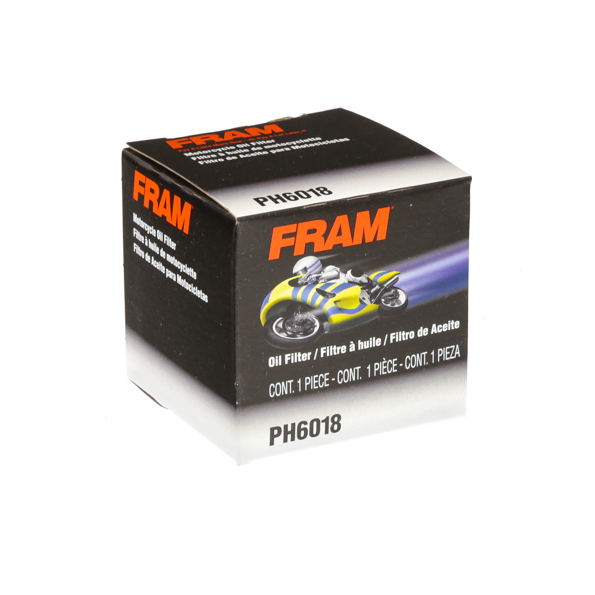 FRAM Motorcycle/ATV Oil Filter, PH6018 for Select Arctic Cat and Suzuki Models, 2.641" Height