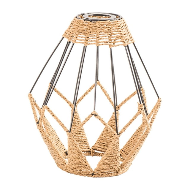 Tejido de cuerda de sombra de luz, cubierta de luz de araña retro, pantalla de lámpara colgante tejida pantalla de lámpara colgante para accesorio de