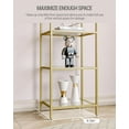 thumbnail image 6 of Bookcase Bookshelf Tempered Glass Bookshelves Slim Shelving Unit for Bedroom Bathroom Home Office Steel Frame 5 Tier Gold BC05001G, 6 of 16