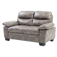 thumbnail image 2 of Contemporary Home Living Flared Padded Arm Faux Leather Straight Sofa - 59" - Gray, 2 of 4