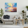 thumbnail image 3 of Stupell Industries Mediterranean Sunset Ocean Coast Landscape Painting Gallery Wrapped Canvas Art Print Wall Art, 48 x 36, 3 of 8