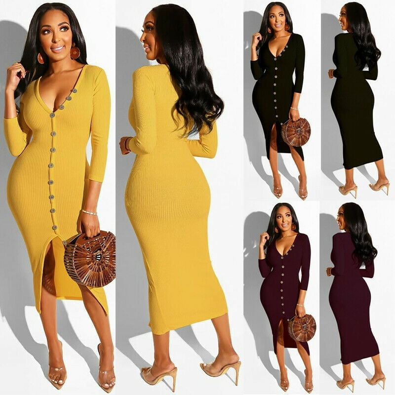 long button down sweater dress