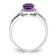 thumbnail image 2 of Sterling Silver Rhodium-plated Amethyst & Diamond Ring QR3055AM, 2 of 5