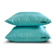 thumbnail image 4 of The HomeCentric Decorative Throw Pillow covers Aqua Pack of 2, 16"x16" (40x40 cm) Art Silk Solid & Two Tone Silk Pillowcase For Sofa Chouch, Hotels, living, Bed Room, Solid Modern Style - Aqua Luxury, 4 of 9