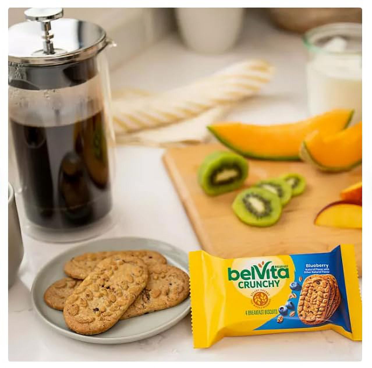 Belvita Crunchy Blueberry Breakfast Biscuits 25 Packs, 4 Biscuits Per Pack