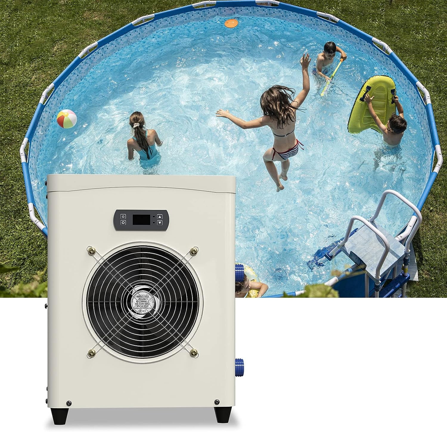 FICISOG 11800 BTU/hr Pool Water Heater for Above Ground Pools,0.65 kw