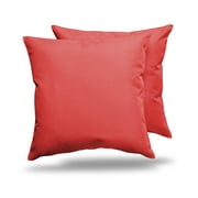 Alexandra'S Secret Home Collection 18" x 18" Red Spun Polyester Decorative Pillow Cover, (2 Count)