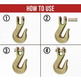 thumbnail image 3 of 4 Pack 3/8 Clevis Grab Hooks Grade 70 for Wrecker Tow Chain - 6,600 WLL Forged Alloy Steel G70 Heavy Duty 3/8 Chain Hooks for Truck Trailer Tow Chain Transport, 3 of 9