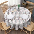 thumbnail image 3 of White Christmas Tree Pattern Round Tablecloth 60"x60",Wrinkle Wipeable Table Cloth for Kitchen Dining Room Picnic Patio Party, 3 of 6
