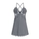 thumbnail image 1 of Ropa interior de mujer con cuello en V, ropa de dormir de satén, encaje, bata de pijama con cinturón, ropa de dormir, 1 of 6