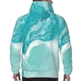 thumbnail image 7 of Rateoe Teal Turquoise 1 Pattern Mens Hoodie, Pullover Hooded Sweatshirt, Kangaroo Pocket Hoodie Ideal for Daily Wear, Travel and Home-XX-Large, 7 of 7