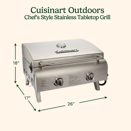 Cuisinart - Chef's Style Stainless Tabletop Grill - Stainless Steel