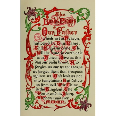 Captivating Bible Stories 1913 The Lords Prayer Poster Print by Unknown