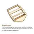 thumbnail image 3 of Metal Ladder Buckle Slider Tri-Glider Metal Adjustable Buckles, 4 Pack 25mm Inner Size, Light Gold, 3 of 5