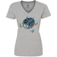 thumbnail image 3 of Inktastic Cute Diamondback Terrapin Turtle Women's V-Neck T-Shirt, 3 of 5