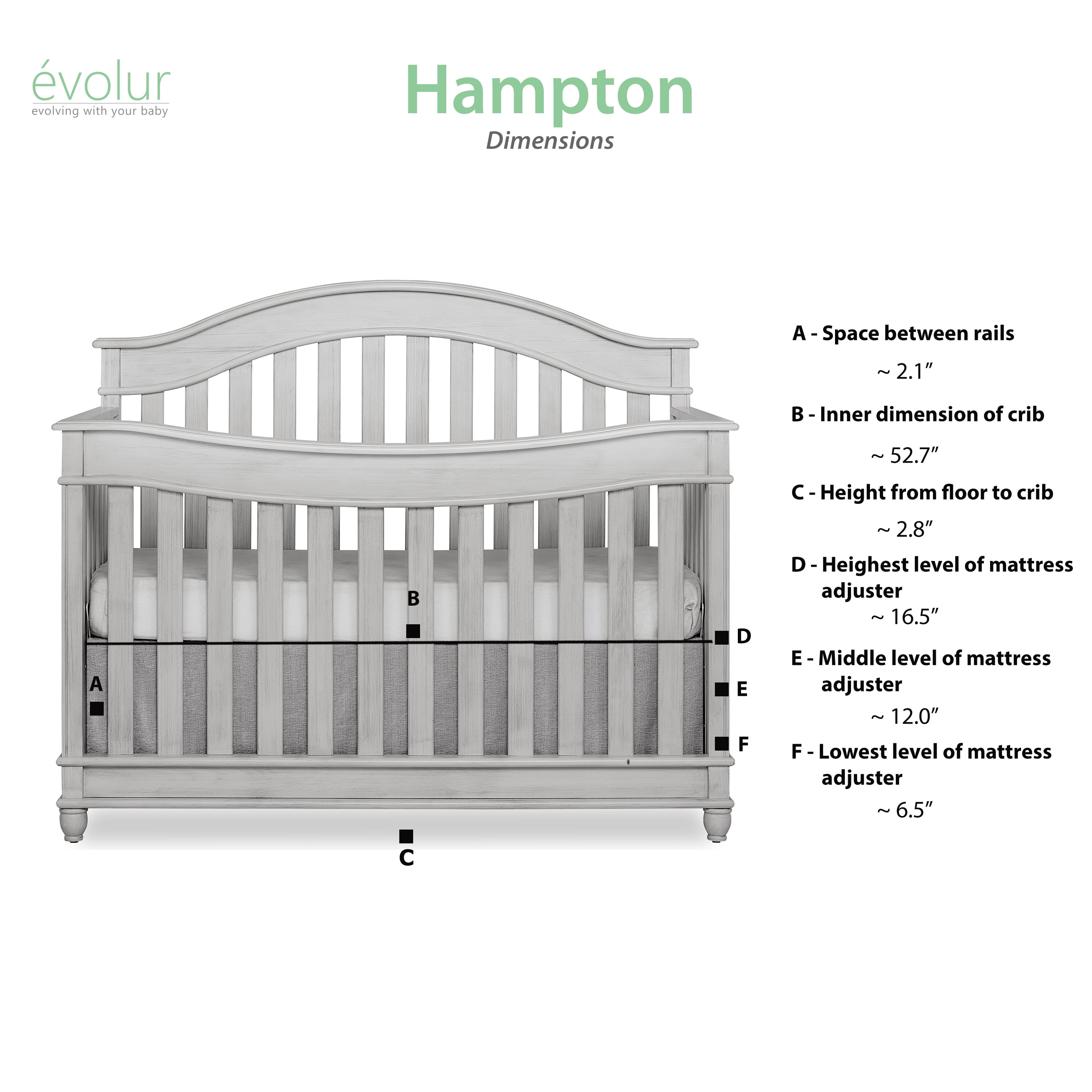 dimensions of baby bed mattress