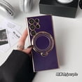 thumbnail image 6 of for Samsung Galaxy S22 Ultra Case with Magnetic Ring Holder [Compatible with Magsafe] [Built-in Camera Lens Protector] Glitter Electroplated Gold Sides Case for Galaxy S22 Ultra Purple, 6 of 6