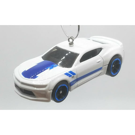 Christmas Ornament for 2016 Chevy Camaro SS White Blue Stripe
