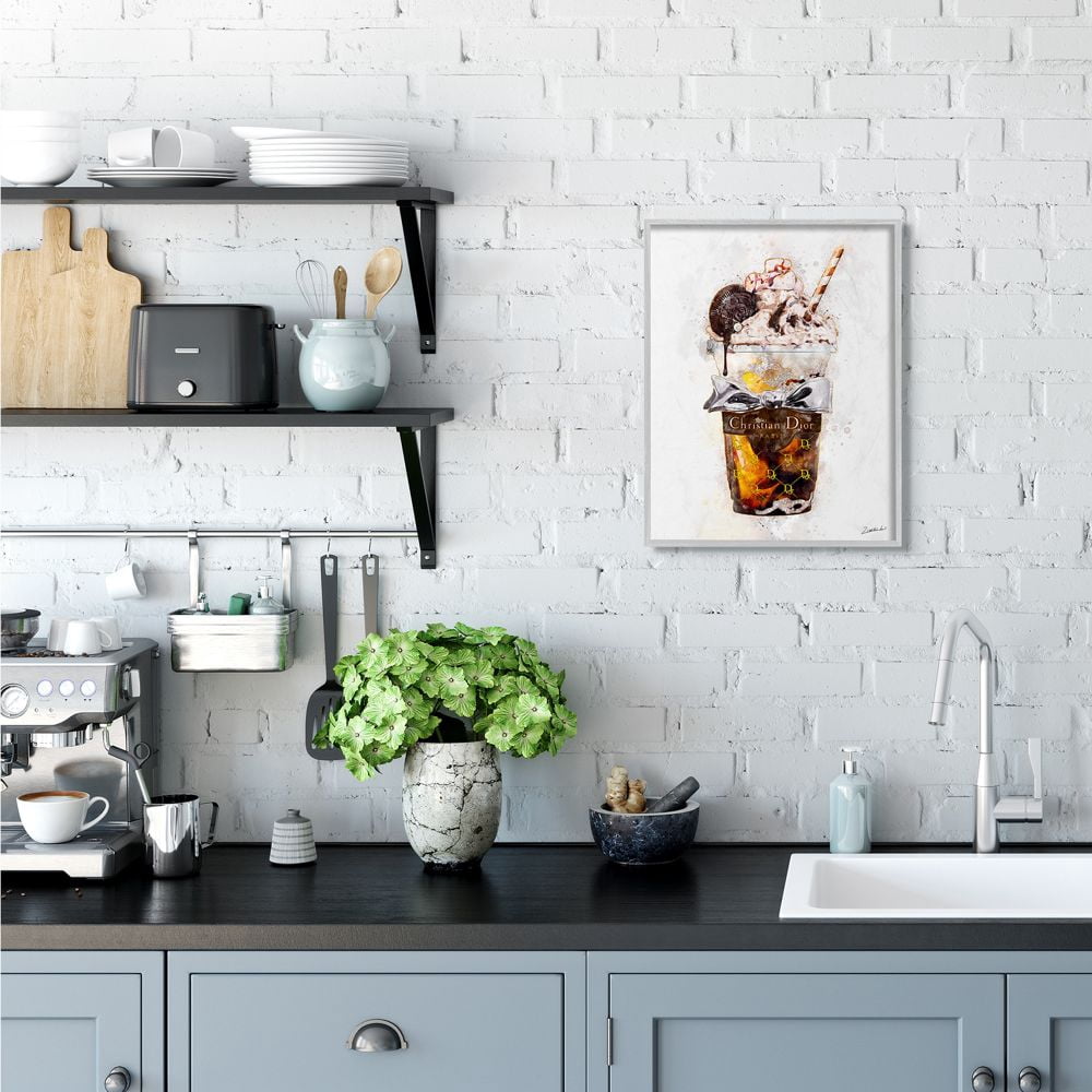 Stupell Industries Fashion Brand Dessert Cup Watercolor Painting Framed Wall Art by Ziwei Li