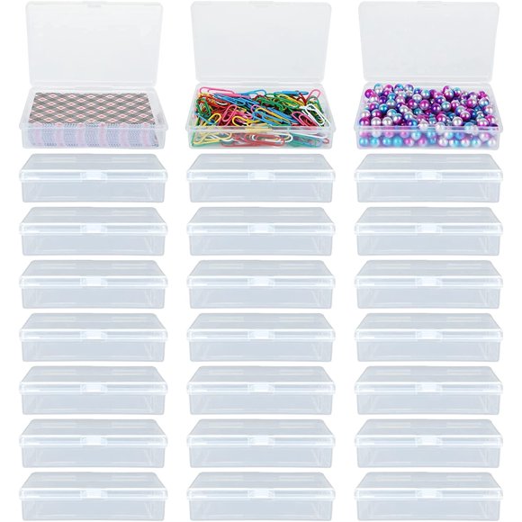 APACALI 30PCS Playing Card Case Clear Plastic Gaming Game Card Holder Organizer, Snaps Closed Clear Card Box Small Hard Plastic Card Storage Box, Empty Trading Card Stora