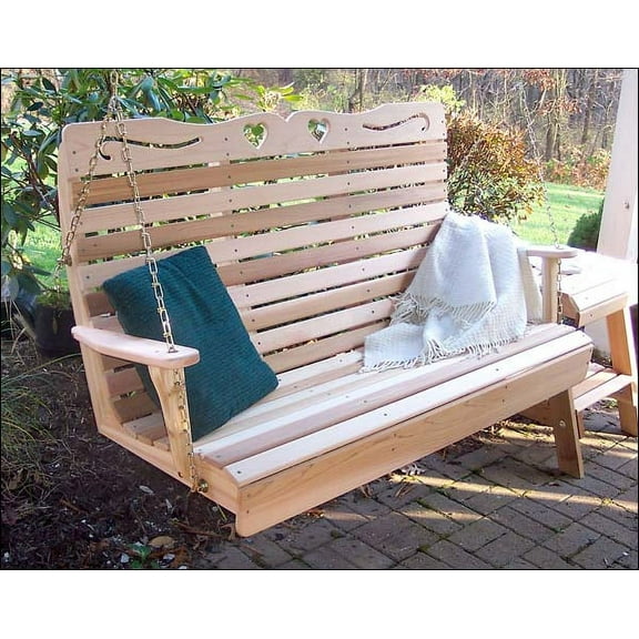 4' Red Cedar Royal Sweetheart Highback Porch Swing
