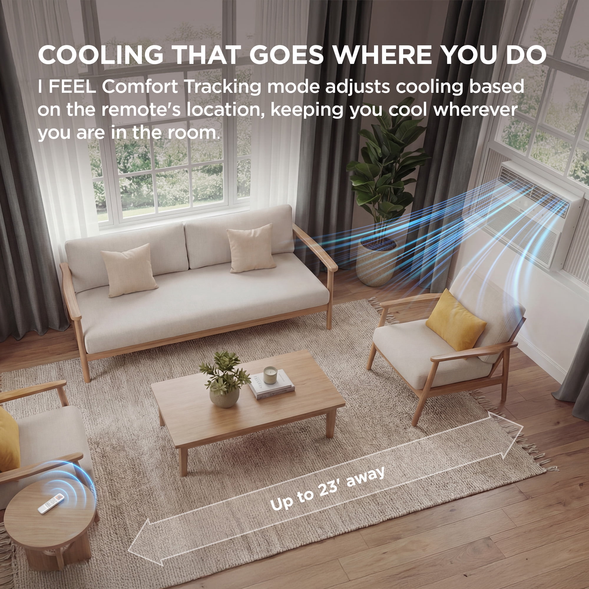 TCL 14,000 BTU Smart Inverter Window Air Conditioner (White) - 700 Sq ft with up to 46% Energy Savings, Quiet Cooling Tech, 3-in-1 Cooling, Fan & Dehumidifier, Matter Wi-Fi, Remote Control - W14WC72