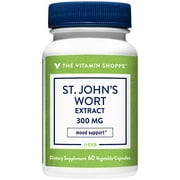 The Vitamin Shoppe St. John's Wart Extract 300MG (.3 Hypericin), Supports Mood Mental Health, Calm Relaxation (60 Veggie Capsules)