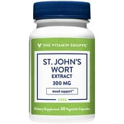 The Vitamin Shoppe St. John's Wart Extract 300MG (.3 Hypericin), Supports Mood Mental Health, Calm Relaxation (60 Veggie Capsules)